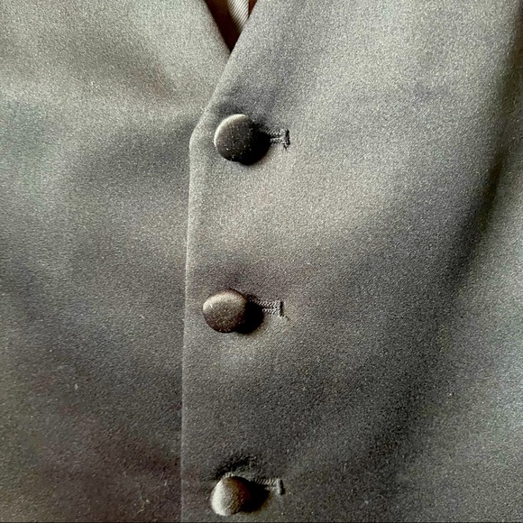 JF J.Ferrar Men's Black Satin Vest Size Medium Slim Fit Size Men’s Medium - Picture 8 of 11